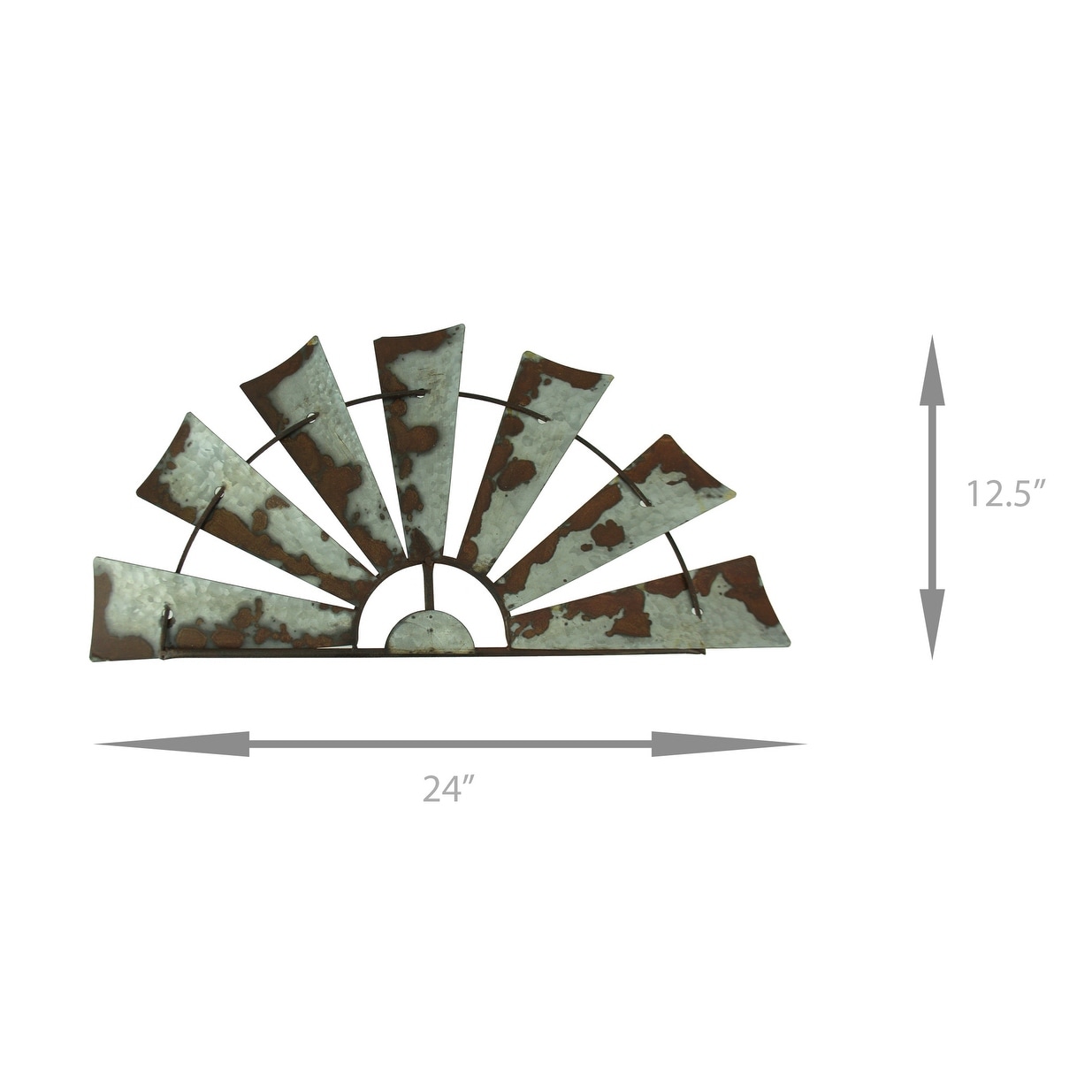 Shop 24 Inch Rusty Weathered Metal Half Windmill Farmhouse Wall Hanging Decor Overstock 27985500