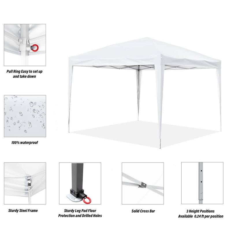 Ainfox 10'x10' Pop Up Canopy Tent Outdoor Commercial Instant Gazebos Portable Shelter Canopies