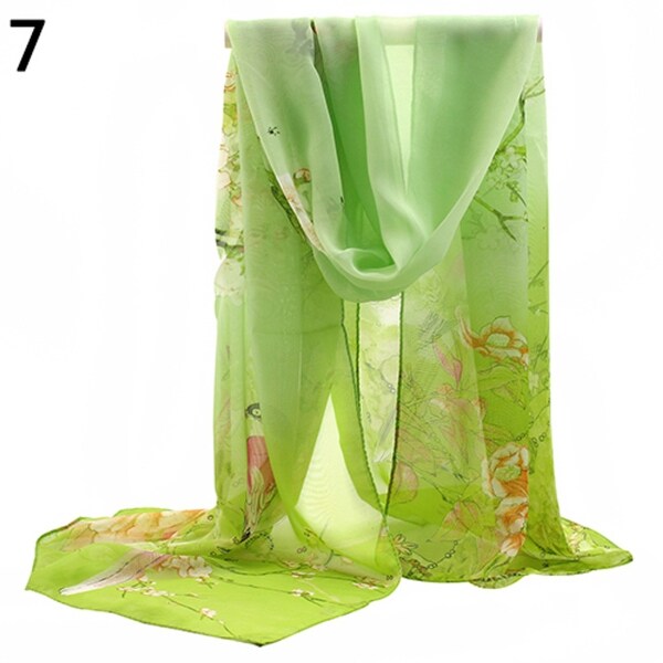 Fashion Women Long Chiffon Stole Scrawl Flower Printed Soft Sun Block Scarf. Opens flyout.
