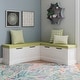 preview thumbnail 5 of 38, Linon Josie Backless Wooden Nook with Cushion Set White with Green Cushions