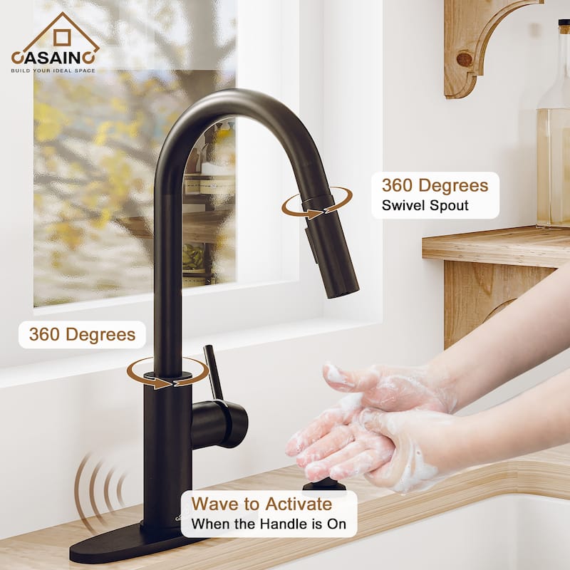 Nano Brushed Stainless Steel Undermount Workstation Kitchen Sink with Touchless Pull-Down Kitchen Faucet and Accessories