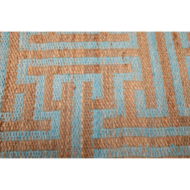 ECARPETGALLERY Flat-Weave Palas Denizli Light Blue, Tan Kilim - 5'3 x 7'6