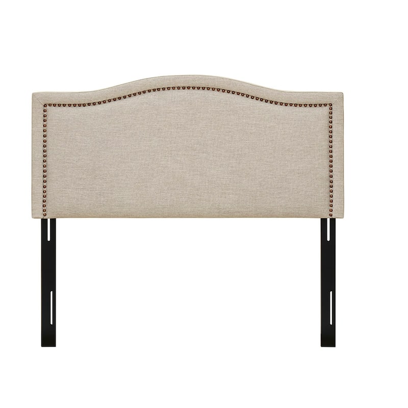 Elegant Upholstered Panel Headboard with Adjustable Metal Legs