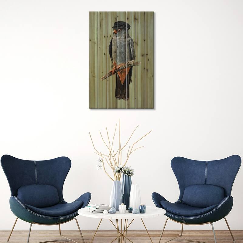 Red-Footed Falcon Print On Wood by Mikhail Vedernikov - Multi-Color