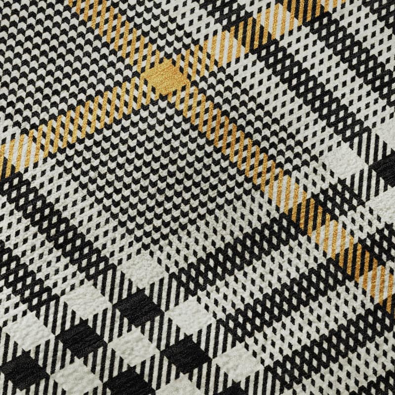 Premium Washable Super Soft Modern Plaid Mayfield Rug