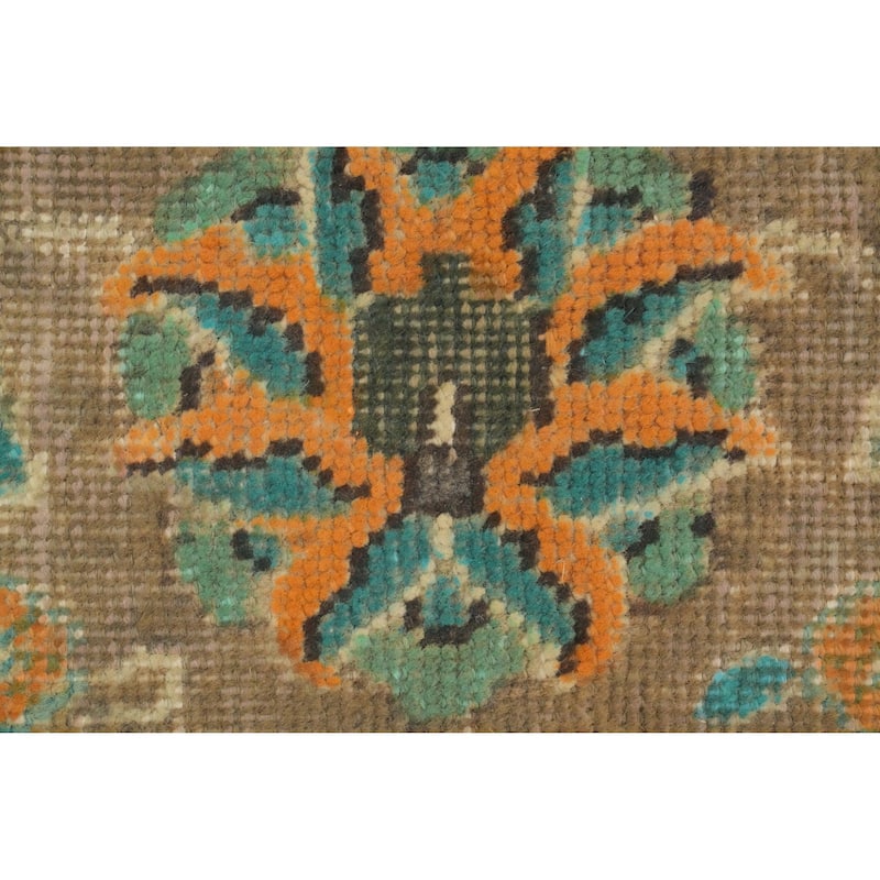 Hand Knotted Oriental 100% Wool Carpet Traditional Floral Oranges & Rust Tabriz Area Rug - 11' 6'' X 9' 5''