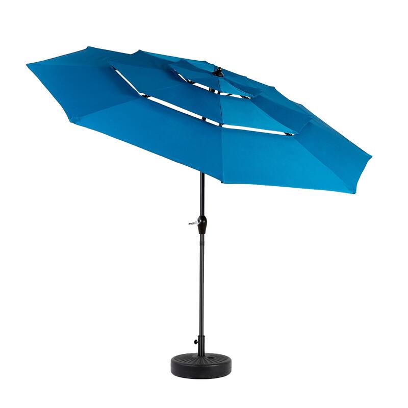 Topcraft 10ft Aluminum 3 Tier Tiltable Market Umbrella