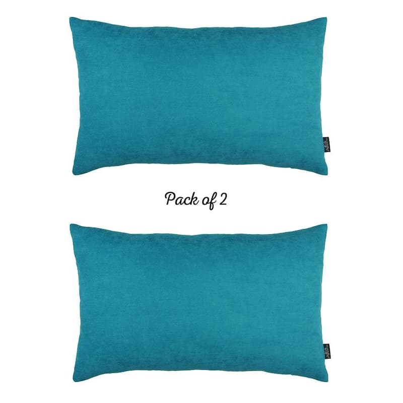 Set of 2 White Modern Lumbar Throw Pillows