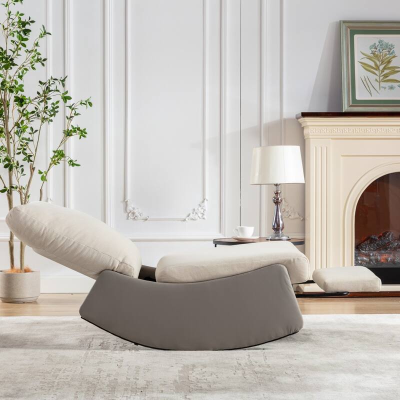 Upholstered Lounge Recliner Rocking Chair with Footrest