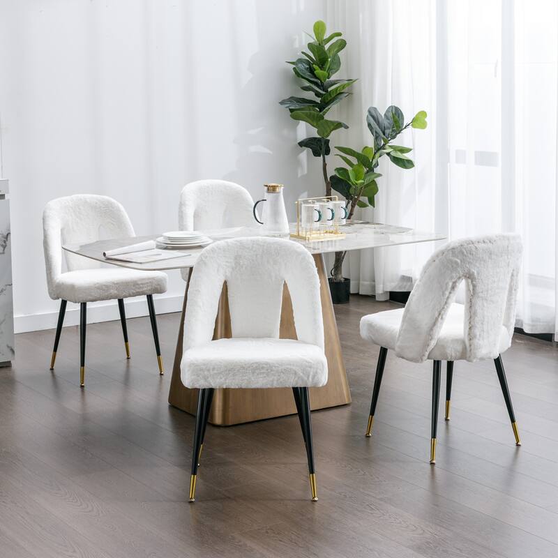 Modern Velvet Upholstered Dining Chairs Set of 6