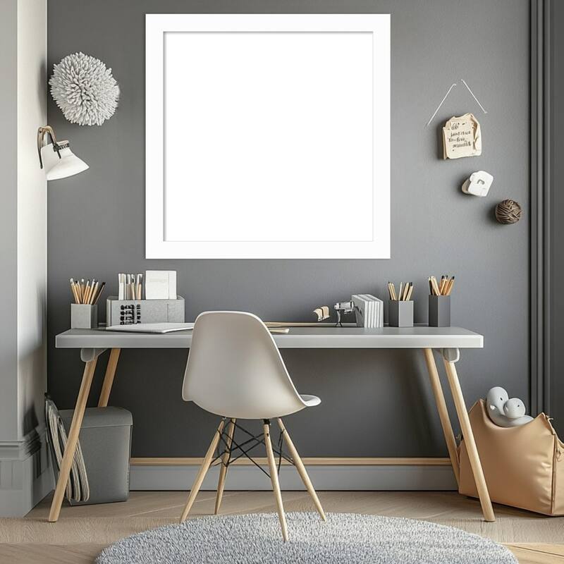 Amanti Art Basic Black Narrow Framed Dry Erase Magnetic Board