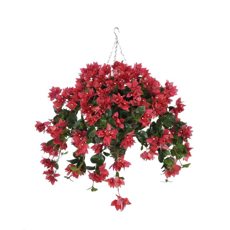 Faux Watermelon Bougainvillea Hanging Basket