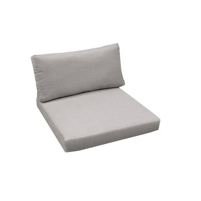 Solid Color Chair Cushion Cover Set for 4-inch Cushions (Covers Only) - Ash