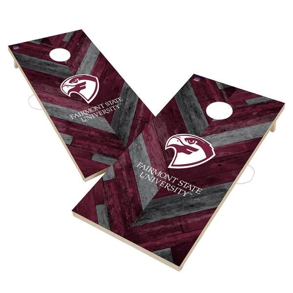 slide 2 of 6, Fairmont State University Fighting Falcons Cornhole Board Set 16 Years and Up