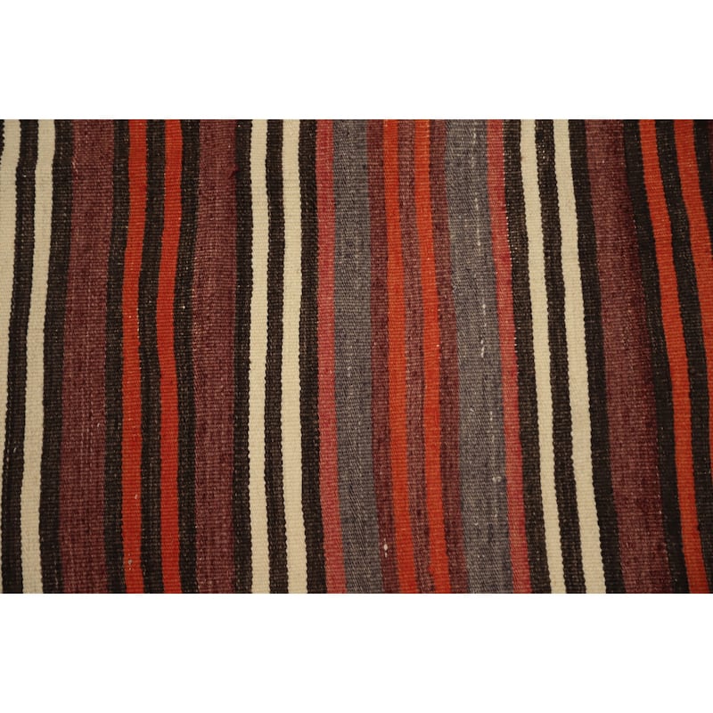 Hand Woven Oriental 100% Wool Carpet Southwestern Geometric Multi-Colored Kilim Area Rug - 9' 9'' X 5' 4''