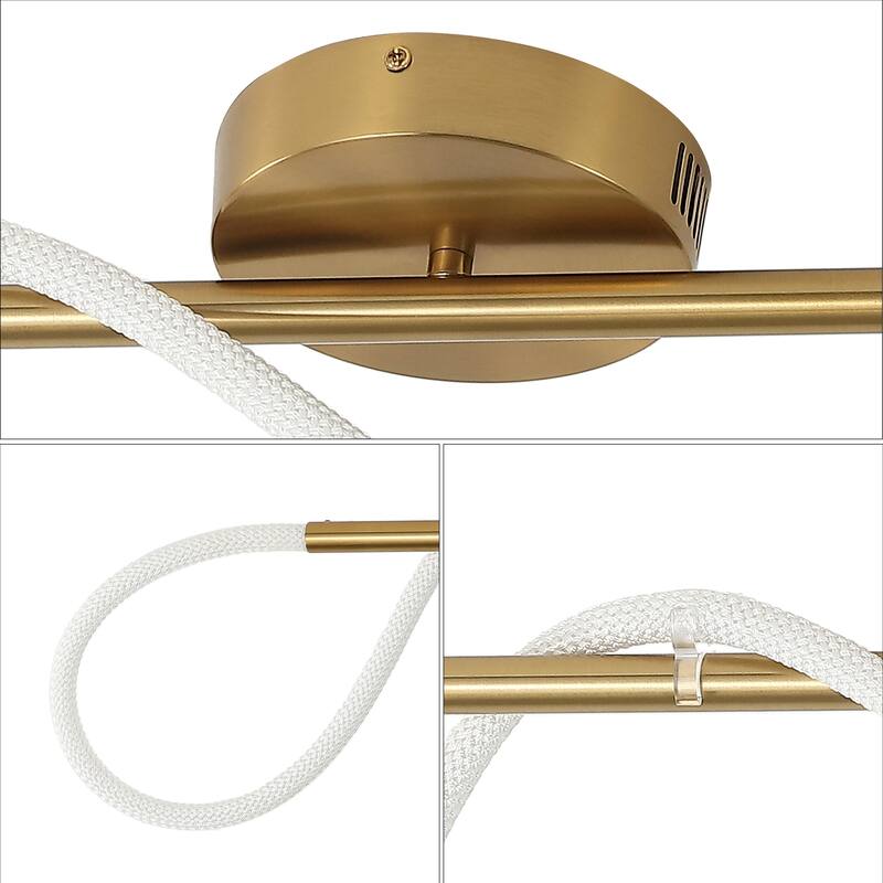 Lisette Contemporary Minimalist 360 Adjustable Silicone Neon Rope Dimmable Linear Integrated LED Flush Mount, by JONATHAN Y