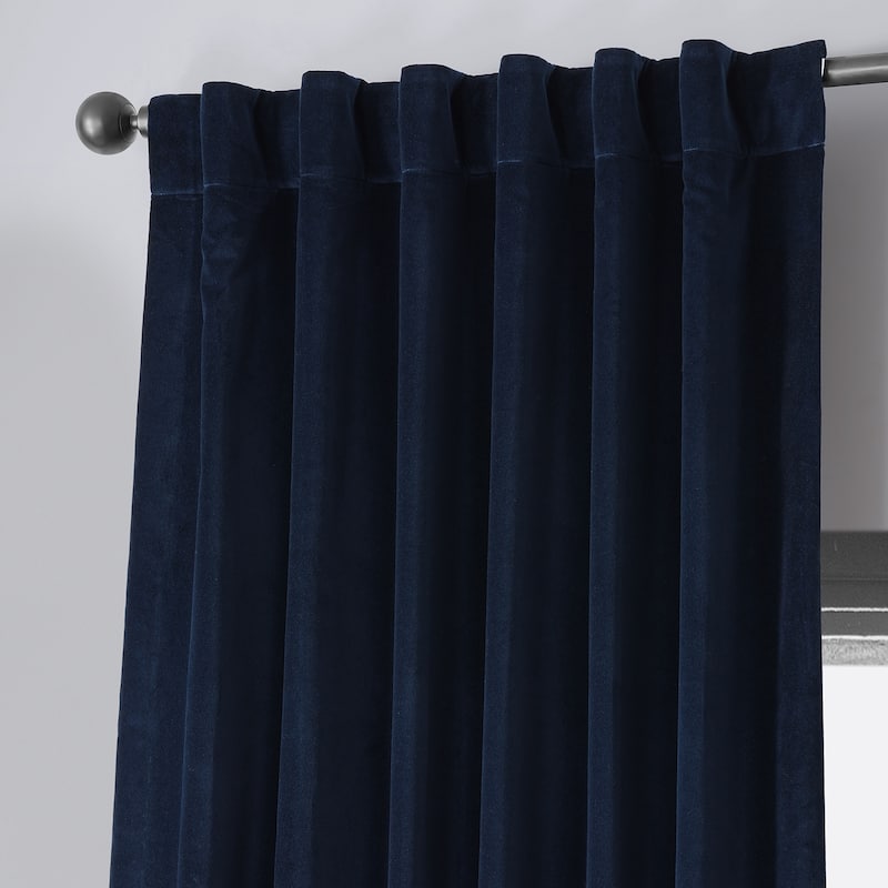 Exclusive Fabrics Vintage Cotton Velvet Room Darkening Curtains - Luxurious Drapery in Timeless Elegance (1 Panel)