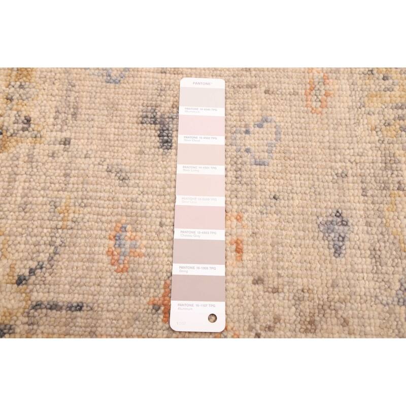 ECARPETGALLERY Hand-knotted Modern Oushak Light Grey Wool Rug - 4'1 x 5'11