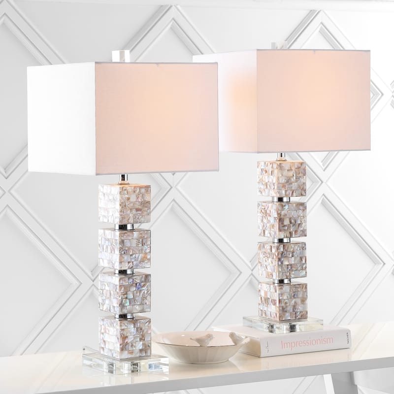 SAFAVIEH Lighting 31-inch Rafferty Cream Table Lamp (Set of 2) - 13"x13"x29"