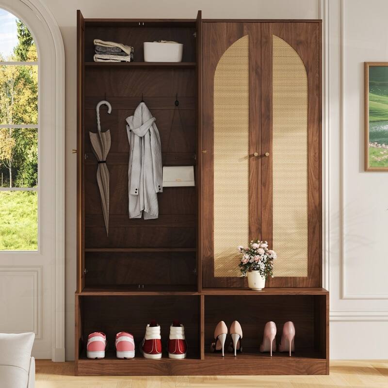 4-In-1 Seating Bench with 6 Hooks