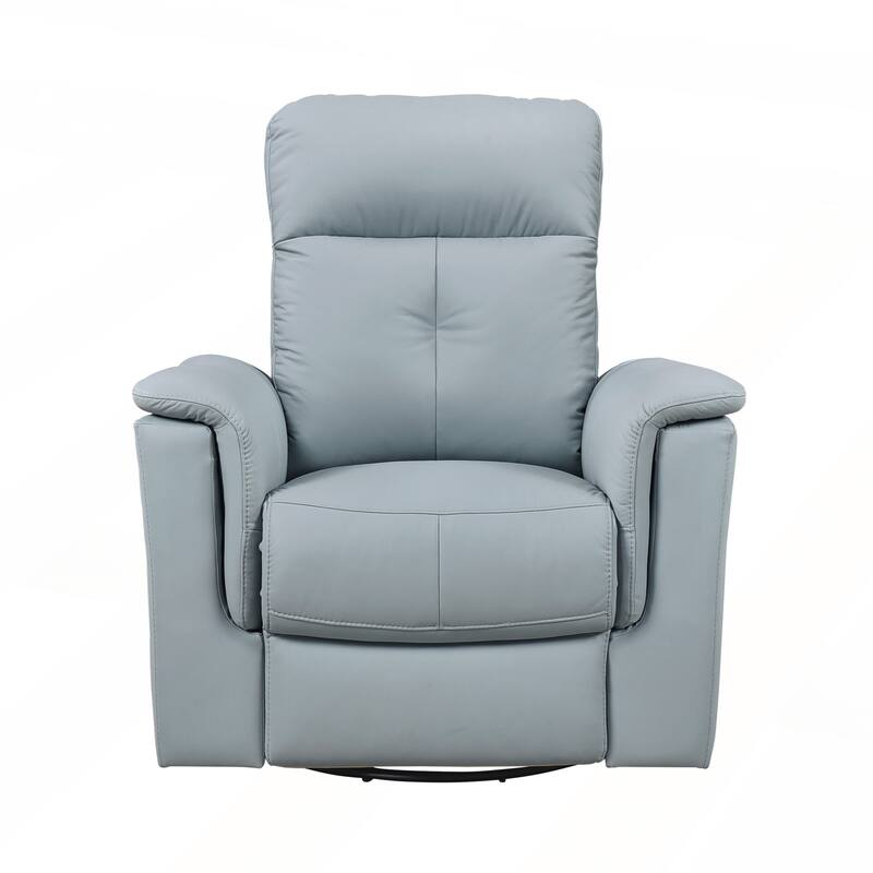 Silver Color Leather Upholstered Reclining Chair