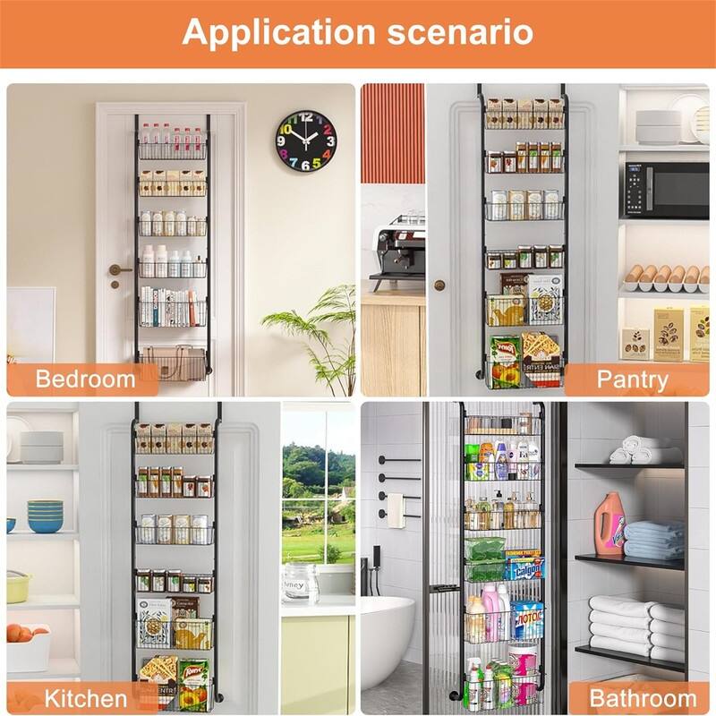 Kitchen Over the Door Organizer - 6.5"D x 16.9"W x 54.7"H