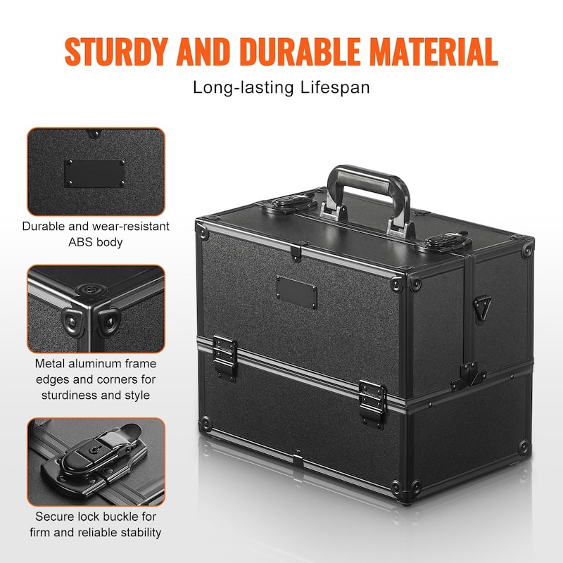 Makeup Train Case Aluminum Cosmetic Case for Women and Girls