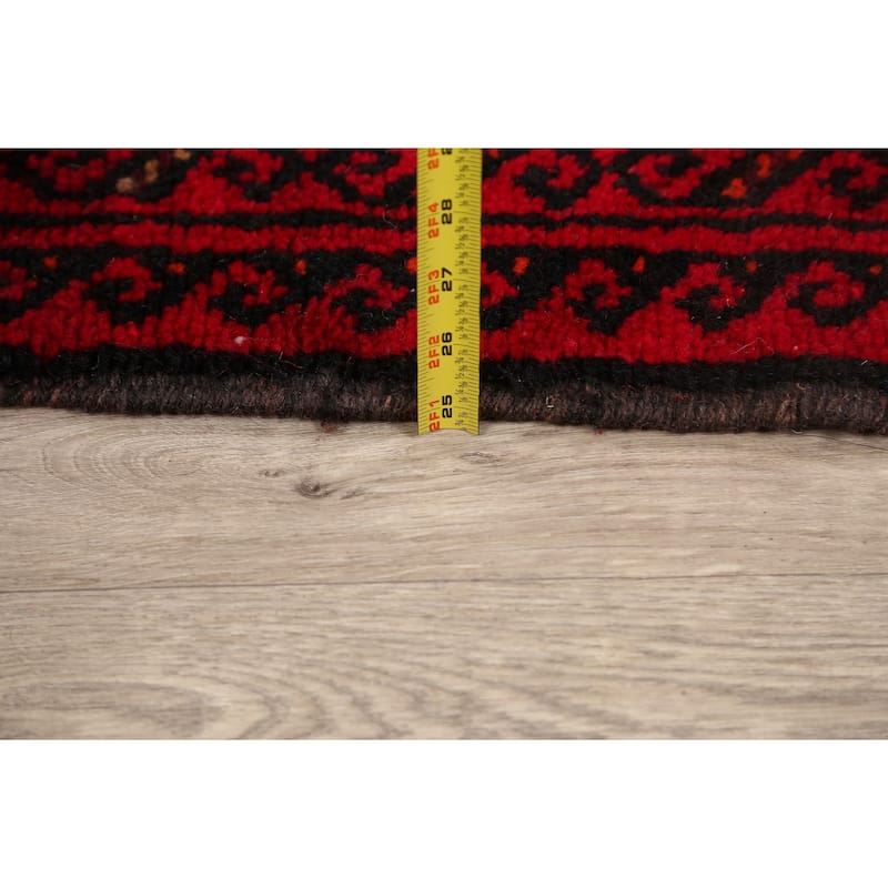 Geometric Balouch Afghan Oriental Area Rug Wool Handmade Foyer Carpet - 4'2" x 6'2"