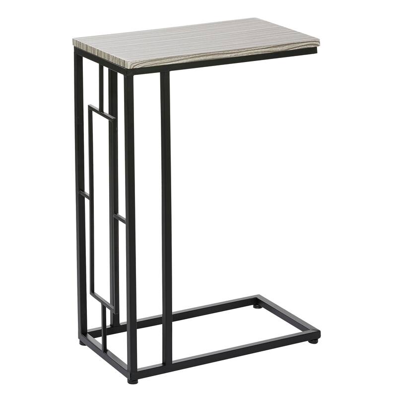 Metal C-Shaped Accent Table with Black Metal Base - Roche River Decor