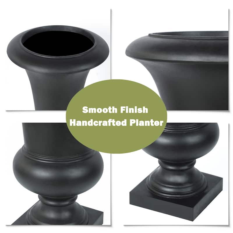 22.75" H Handmade Fiber Stone Tall Urn Planter Pot