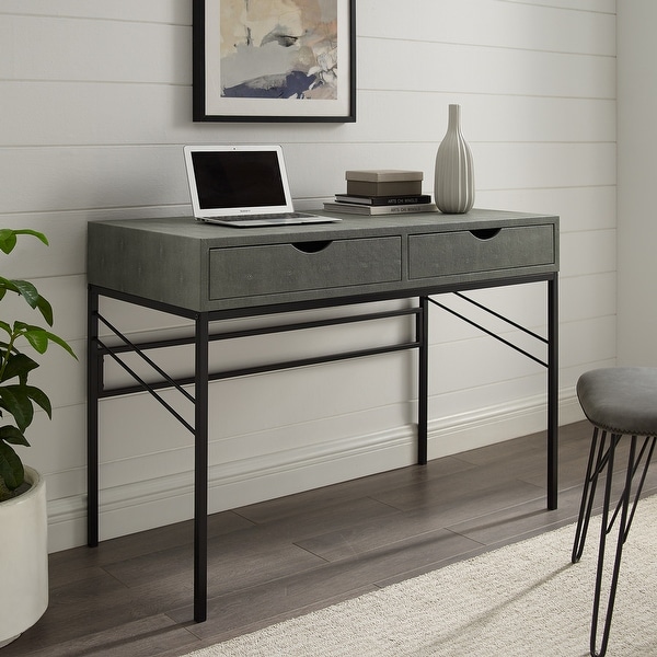 Carson Carrington 44-inch Faux Shagreen 2-Drawer Desk. Opens flyout.
