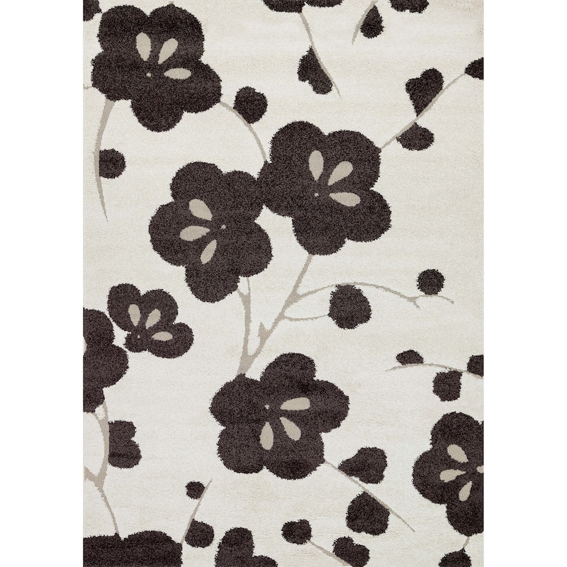 Alexander Home Julian Transitional Floral Shag Area Rug