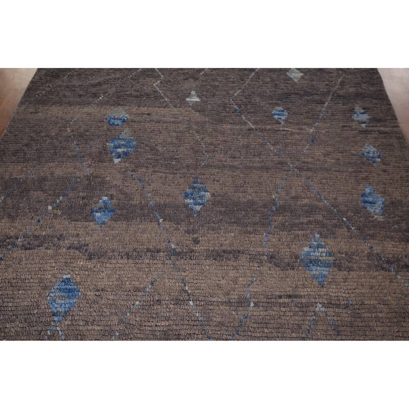 Grey Moroccan Area Rug Handmade Oriental Wool Carpet - 5'10"x 10'0"