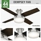 preview thumbnail 5 of 21, Hunter 44" Dempsey Flush Mount Ceiling Fan with LED Light, Handheld Remote - Modern, Contemporary, Transitional, Industrial