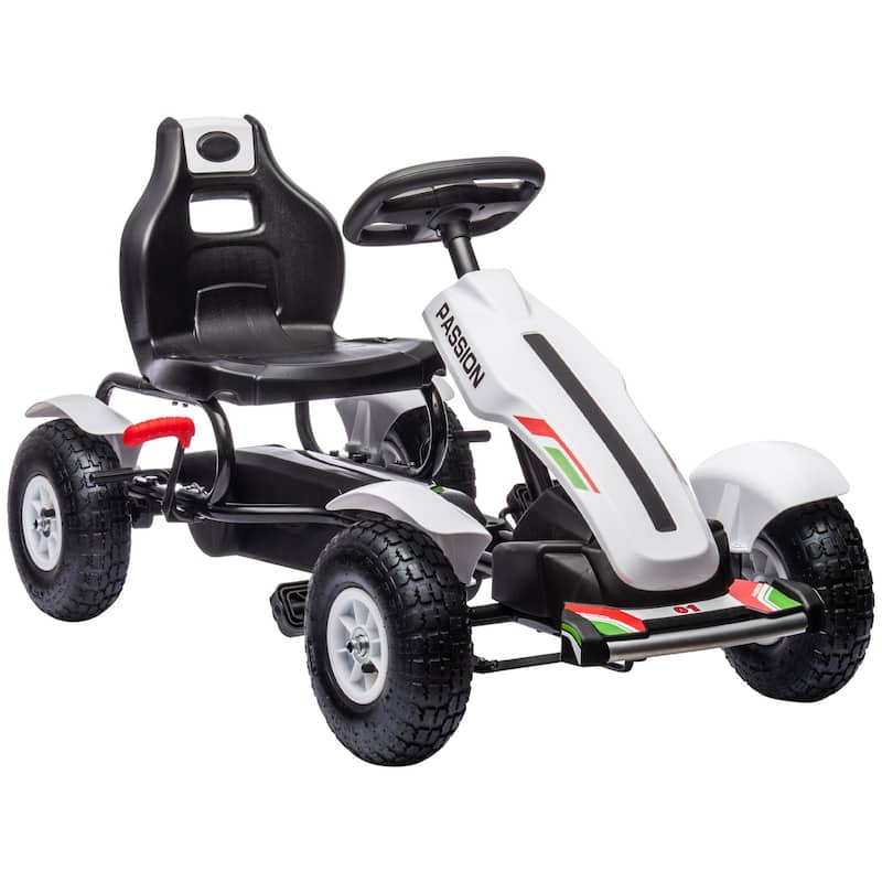 Outdoor Pedal Go Kart Ride-On Pedal Car with Adjustable Seat, All-Terrain Car Electric Vehicle with Handbrake