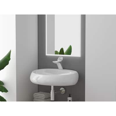 Rosaria 24" Glossy White Porcelain Wall Mounted Bathroom Sink