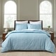 preview thumbnail 1 of 34, Superior Melange Flannel Cotton Two-Toned Brushed Duvet Cover Set Washed Blue - King - Cal King