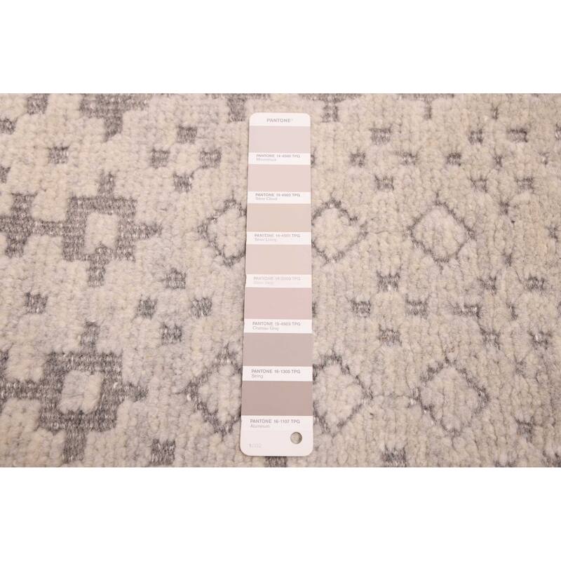 ECARPETGALLERY Hand-knotted Tangier Light Grey Wool Rug - 8'3 x 10'3