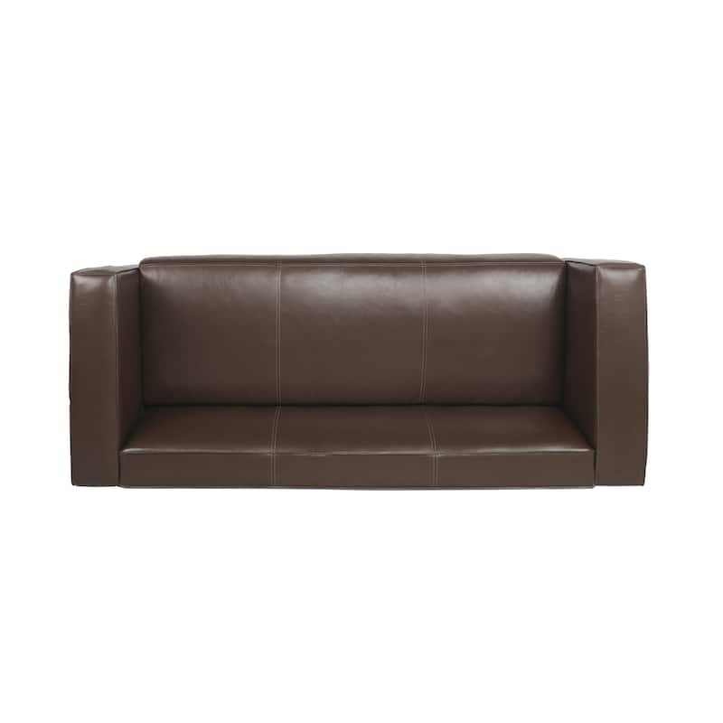 Goyette Faux Leather 3 Piece Club Chair and Sofa Set by Christopher Knight Home