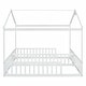 preview thumbnail 29 of 56, Double Twin House-Style Floor Bed with Fence and Guardrails, No Door