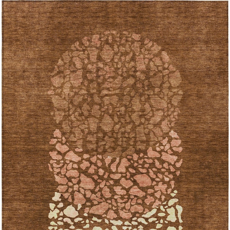HomeRoots Abstract Transitional Rectangle Outdoor Rug