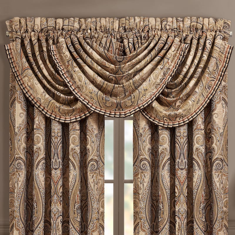 J. Queen New York Luciana Window Waterfall Valance - Beige