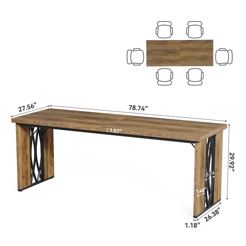 78.7 Inches Extra Long Computer Desk 2 Person Desk