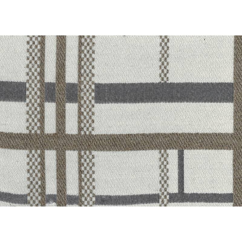 Square Pouf Multi-Color Jacquard Fabric Upholstery Modern Ottoman, Footstool