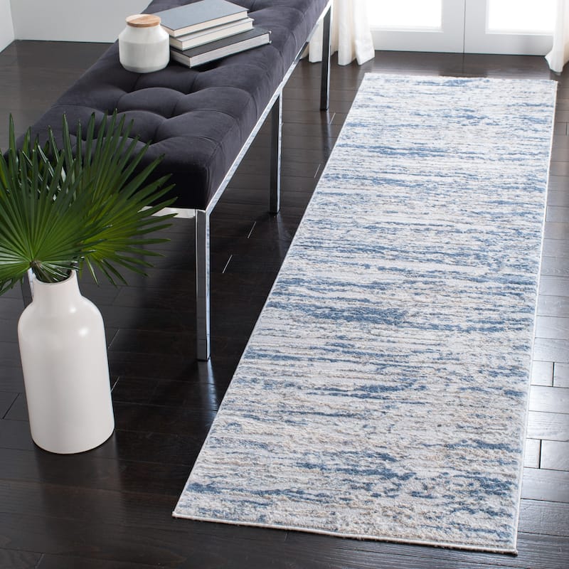 SAFAVIEH Amelia Modern Abstract Rug - 2'2" x 6' Runner - Ivory/Blue - Runner