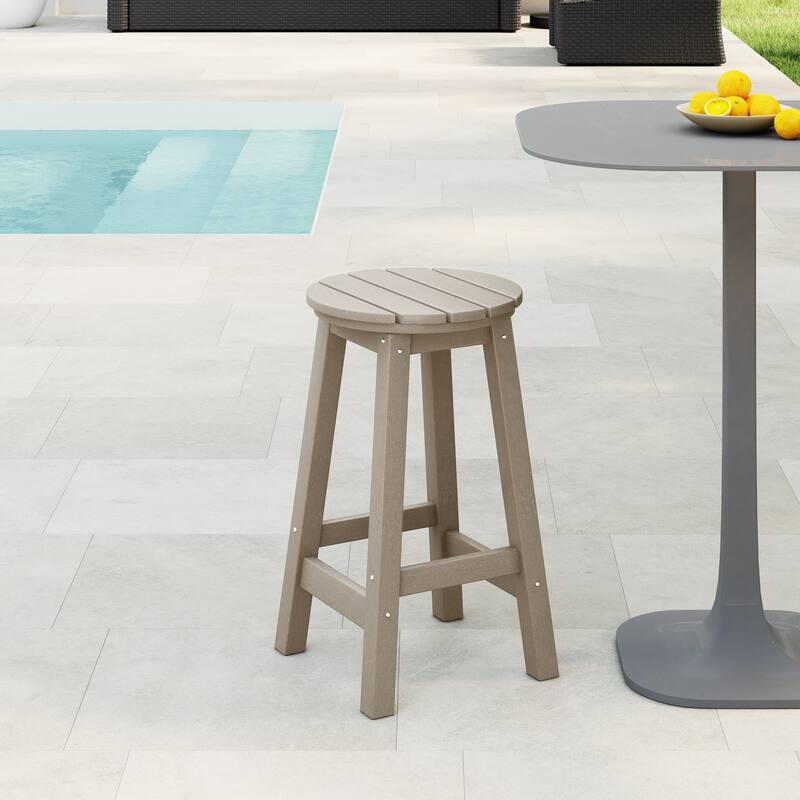 Laguna Hdpe All Weather Outdoor Patio 24" Round Counter Stool
