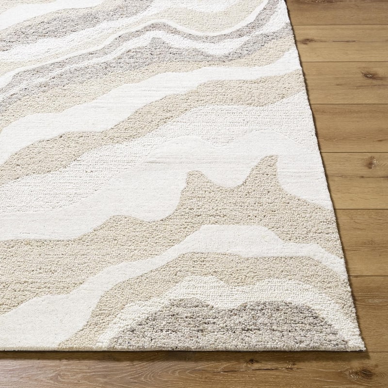 Livabliss Rustic Divine Abstract Area Rug - 3' x 10' - Cream/Tan