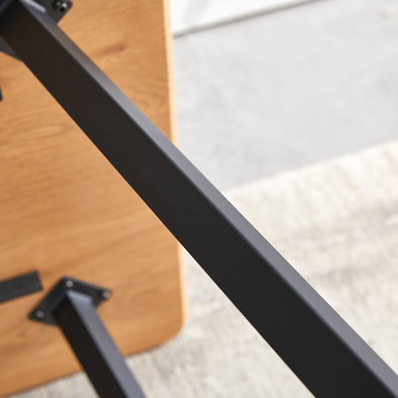Rectangle MDF Wooden Dining Table - Black