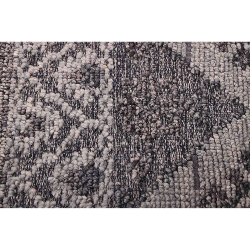 ECARPETGALLERY Hand-knotted Tangier Dark Grey Wool Rug - 5'4 x 7'7