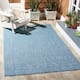 SAFAVIEH Courtyard Terezija Indoor/ Outdoor Waterproof Patio Backyard Rug - 5'3" x 7'7" - Aqua/Navy